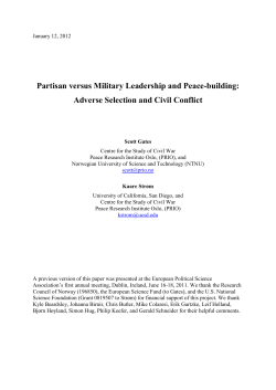 Adverse Selection and Civil Conflict.