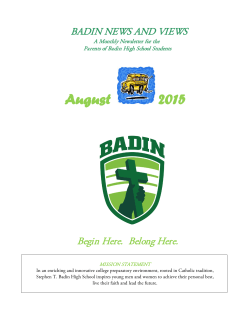 August 2015 - Badin High School