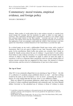 Commentary: moral truisms, empirical evidence, and foreign policy