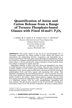 Quantification of Anion and Cation Release from a Range of
