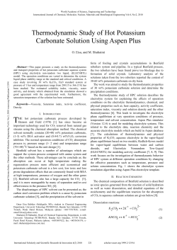 Thermodynamic Study of Hot Potassium Carbonate Solution Using
