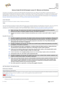 Mixtures and Solutions