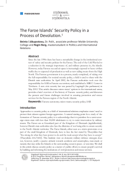 The Faroe Islands` Security Policy in a