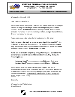 Pansies For Ottawa - Wyevale Central Public School