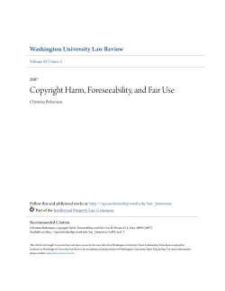 Copyright Harm, Foreseeability, and Fair Use