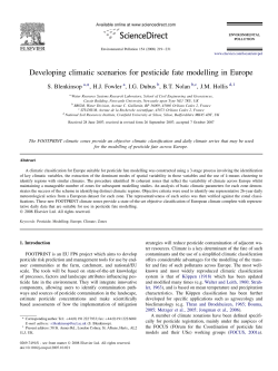Developing climatic scenarios for pesticide fate modelling in Europe
