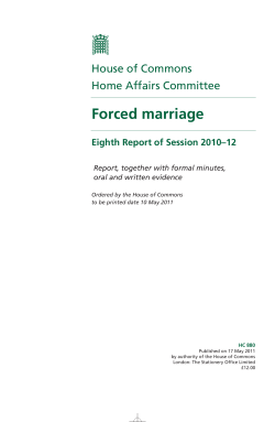 Forced marriage - Publications.parliament.uk