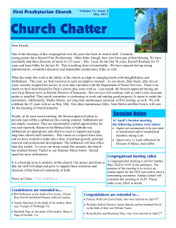 May 2011 Chatter.pub - First Presbyterian Church Wilson NC