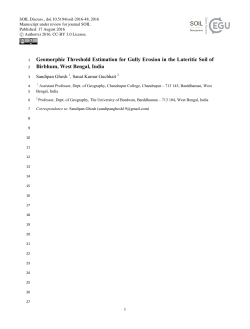 Geomorphic Threshold Estimation for Gully Erosion in the Lateritic