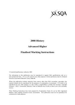 Advanced Higher History 2008