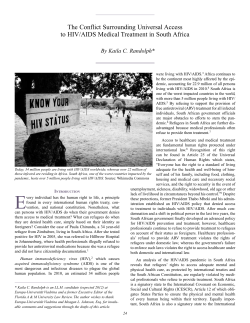 The Conflict Surrounding Universal Access to HIV/AIDS Medical