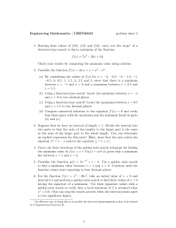 Engineering Mathematics | CHEN30101 problem sheet 2 1. Starting