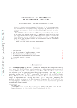 Fixed points and amenability in non