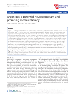 Argon gas: a potential neuroprotectant and promising medical therapy