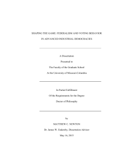 SHAPING THE GAME: FEDERALISM AND VOTING BEHAVIOR IN