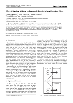 Effect of Rhenium Addition on Tungsten Diffusivity in Iron