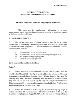 Brief 2 &ndash; Overseas Experience in Plastic Bag Reduction