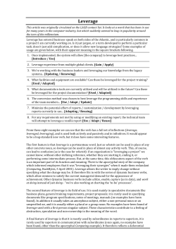 Leverage - Martin Edwardes