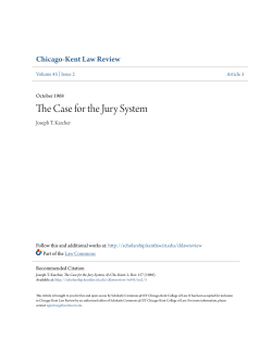 The Case for the Jury System - Scholarly Commons @ IIT Chicago