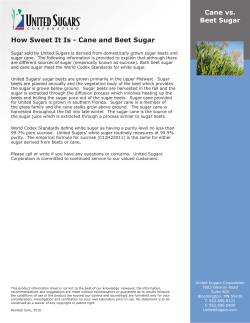 Cane and Beet Sugar - United Sugars Corporation