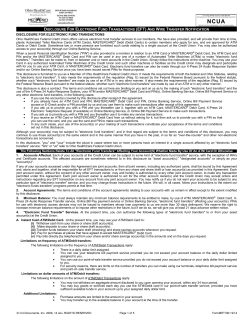 Electronic Funds Transfer Notice - Ohio HealthCare Federal Credit