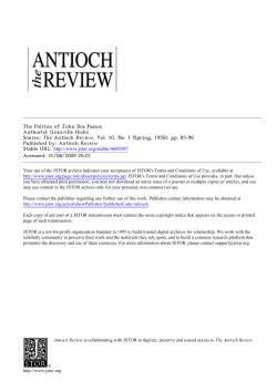 The Politics of John Dos Passos Author(s)