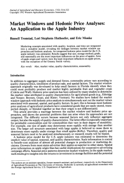 Market Windows and Hedonic Price Analyses