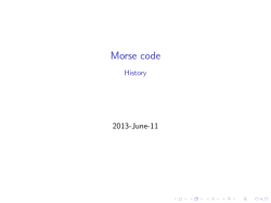 Morse code [10pt] History