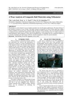 A Wear Analysis of Composite Ball Materials using Tribometer