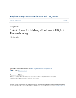 Safe at Home: Establishing a Fundamental Right to Homeschooling