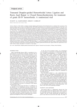 Transanal Doppler-guided Hemorrhoidal Artery