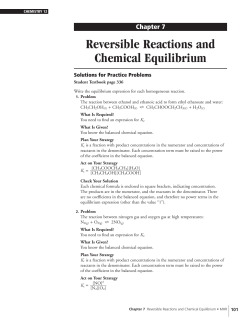 Reversible Reactions and Chemical Equilibrium