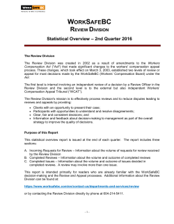 Review Division: Statistical Overview - 2nd Quarter