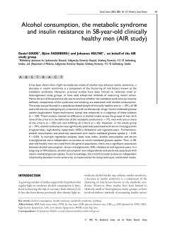 Alcohol consumption, the metabolic syndrome