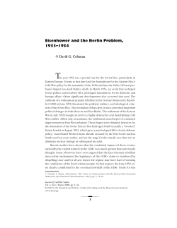 Eisenhower and the Berlin Problem, 1953&ndash;1954