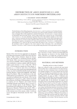 distribution of arion hortensis ss and arion distinctus in northern