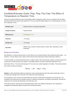 Facilitator/Educator Guide: Plop, Plop, Fizz Fast