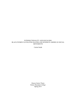 INTERSECTIONALITY AND SOCIALISM: BLACK WOMEN