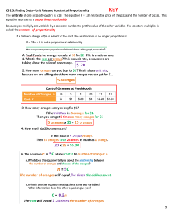 Finding Costs &ndash; Unit Rate and Constant of Proportionality The unit