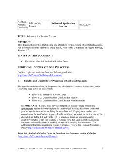 Sabbatical Application Process