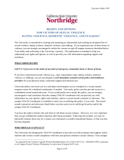 rights and options for victims of sexual violence, dating