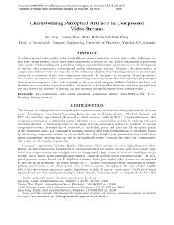 Characterizing Perceptual Artifacts in Compressed Video Streams