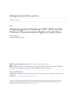 Litigating against an Epidemic: HIV/AIDS and the Promise of