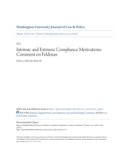 Intrinsic and Extrinsic Compliance Motivations: Comment on Feldman