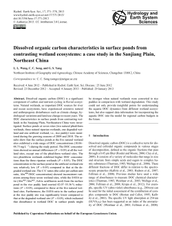 Dissolved organic carbon characteristics in surface ponds from