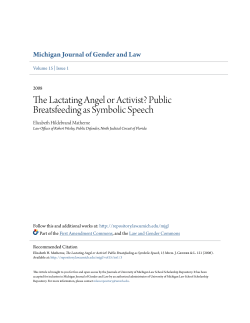 The Lactating Angel or Activist? Public Breatsfeeding as Symbolic