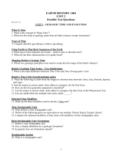 Possible Test Questions