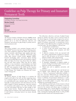 Guideline on Pulp Therapy for Primary and Immature Permanent Teeth
