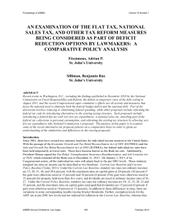 AN EXAMINATION OF THE FLAT TAX, NATIONAL SALES TAX