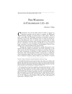 The Warning in Colossians 1:21-23